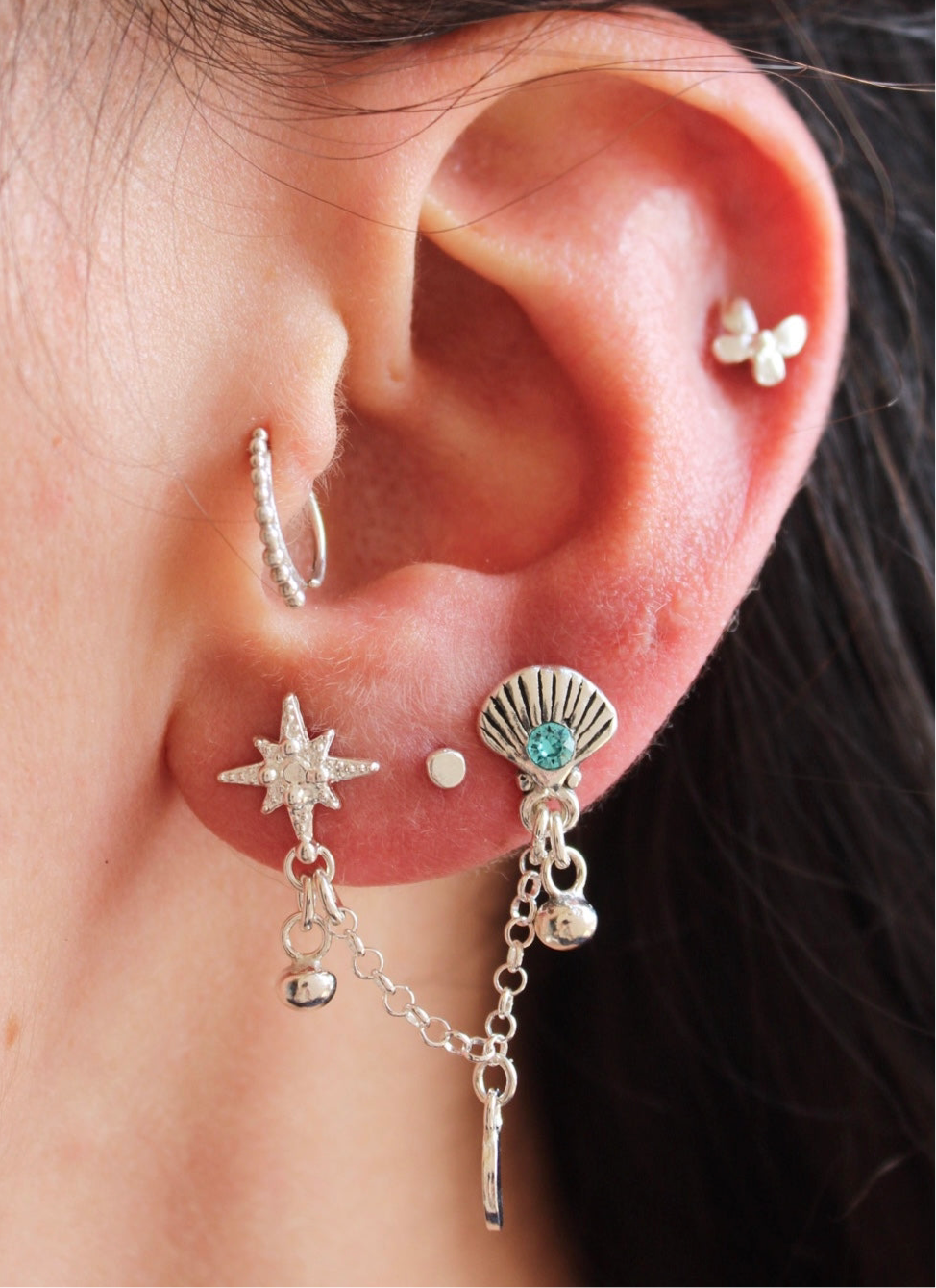 Aros doble concha Lucero (par)