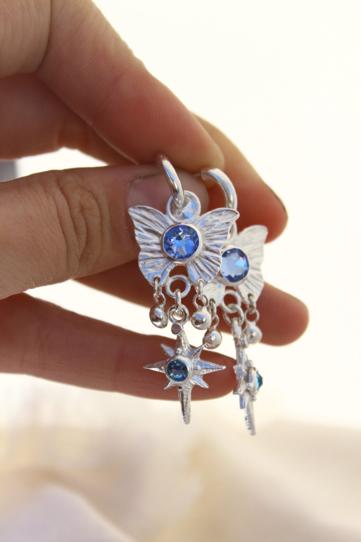 Aros Ninfa lila y celeste