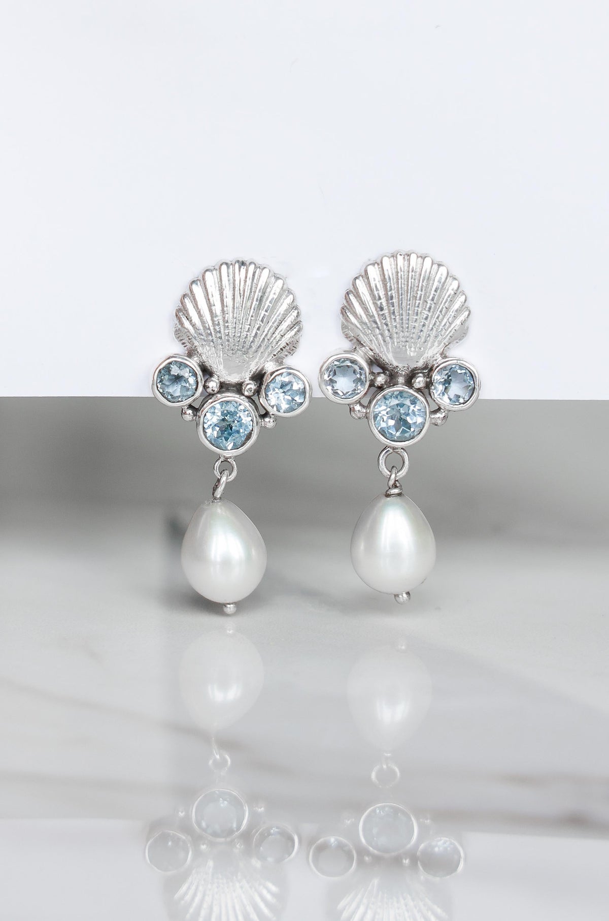 AROS CONMIISANKA DE PLATA DE TOPACIO CELESTE