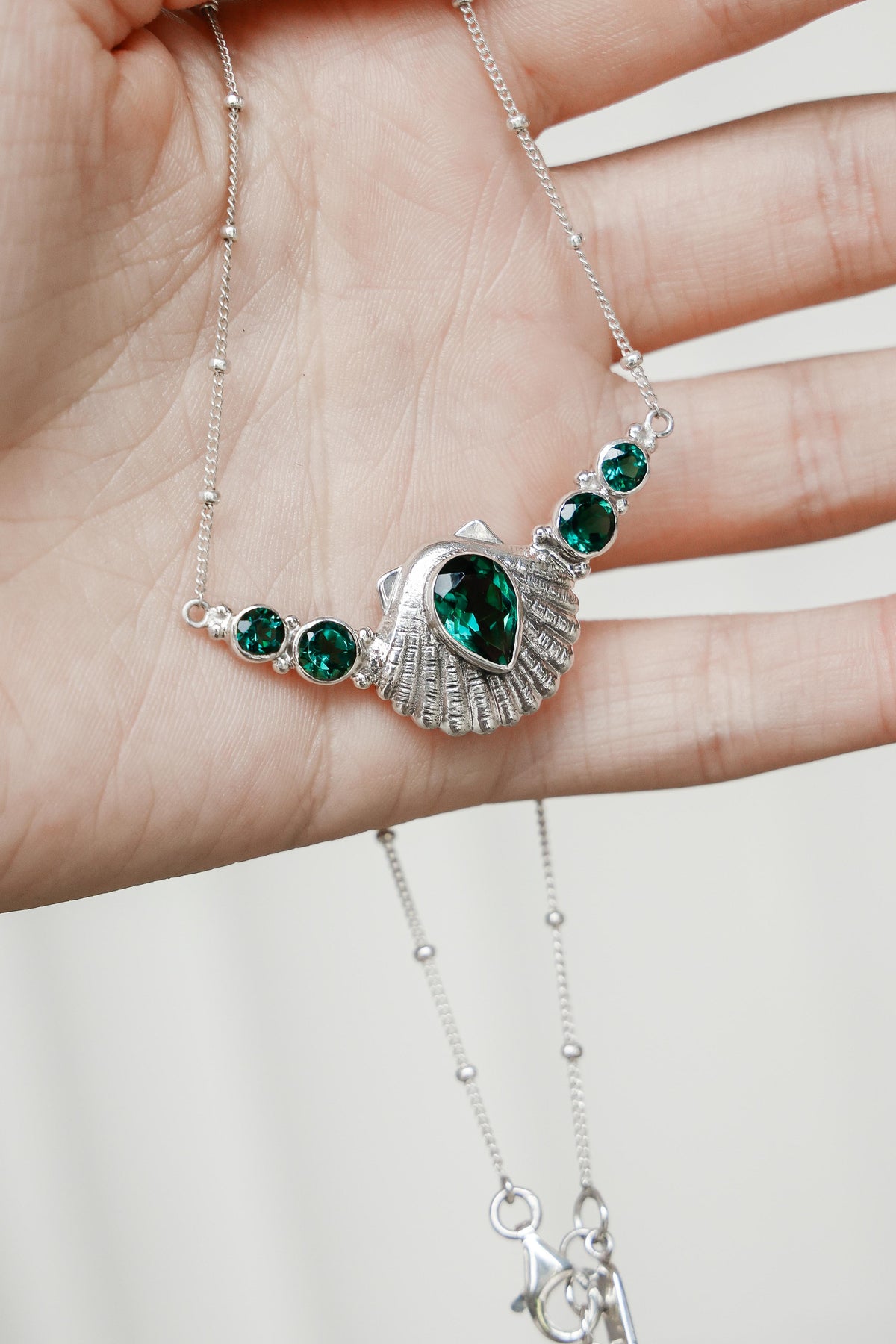 COLLAR CONMIISANKA DE PLATA DE CUARZO VERDE