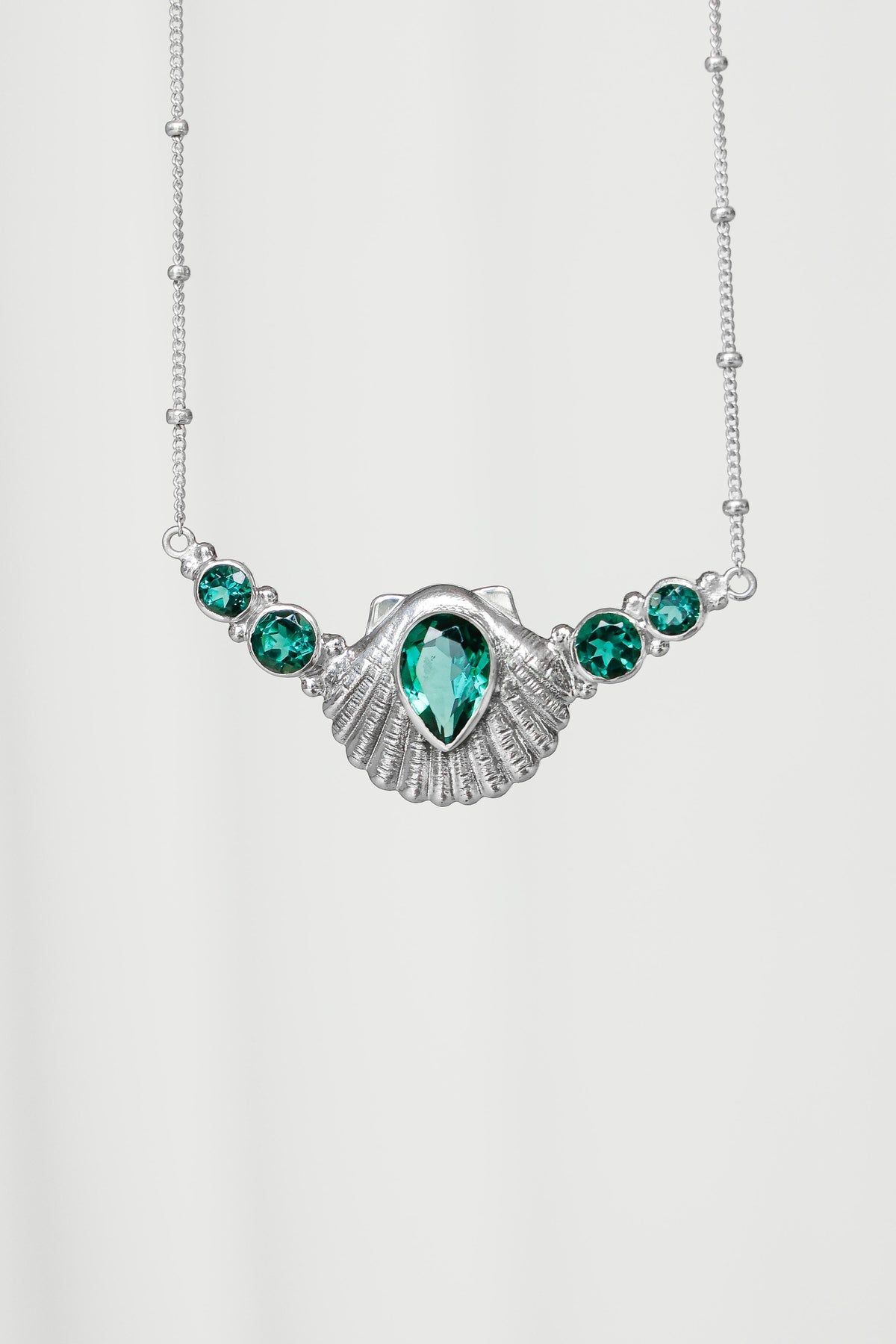 COLLAR CONMIISANKA DE PLATA DE CUARZO VERDE