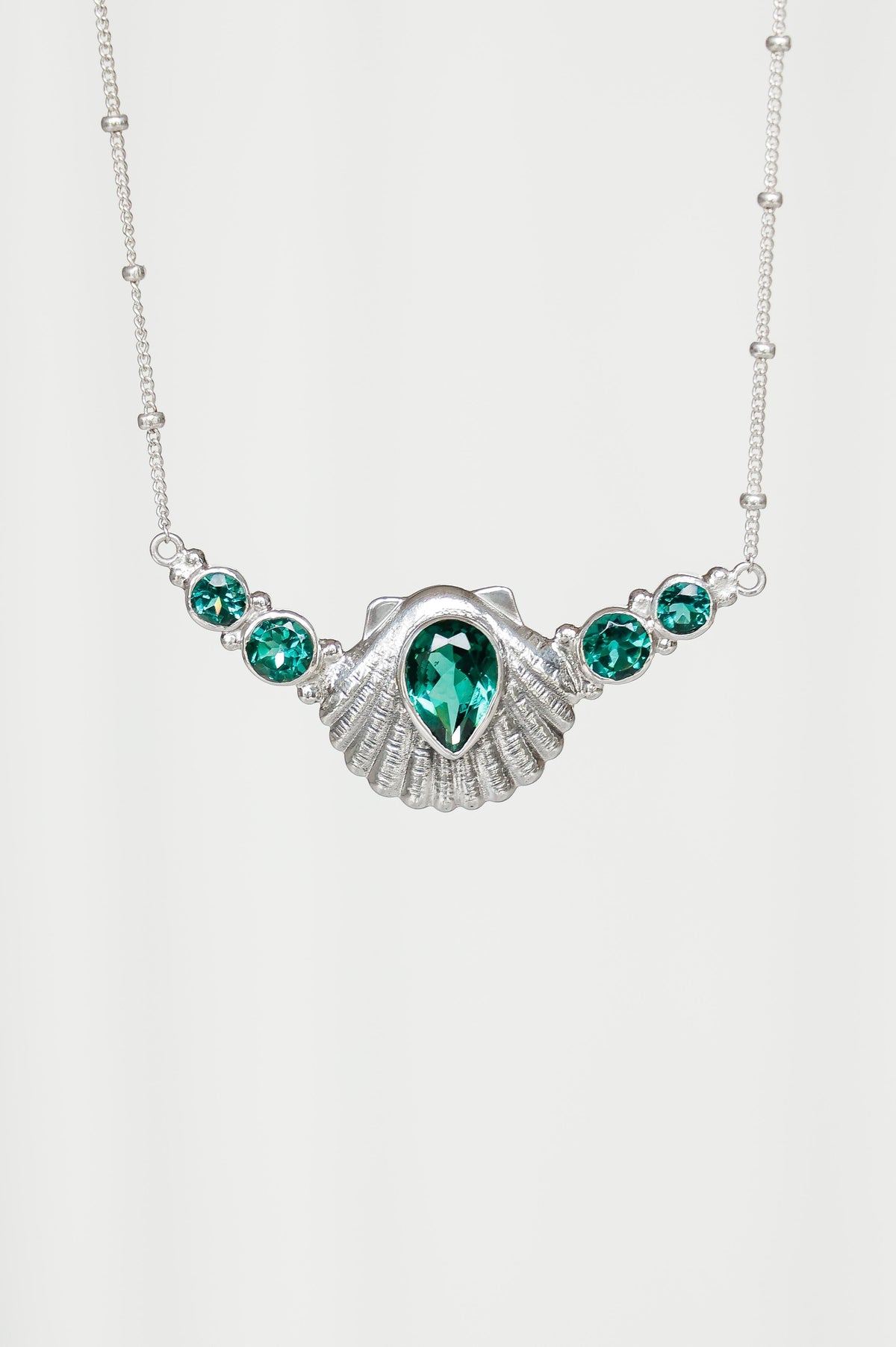 COLLAR CONMIISANKA DE PLATA DE CUARZO VERDE