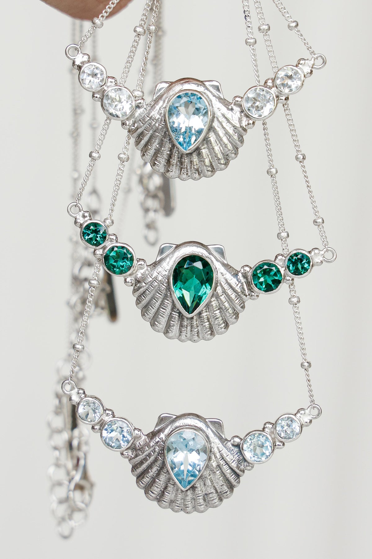 COLLAR CONMIISANKA DE PLATA DE CUARZO VERDE