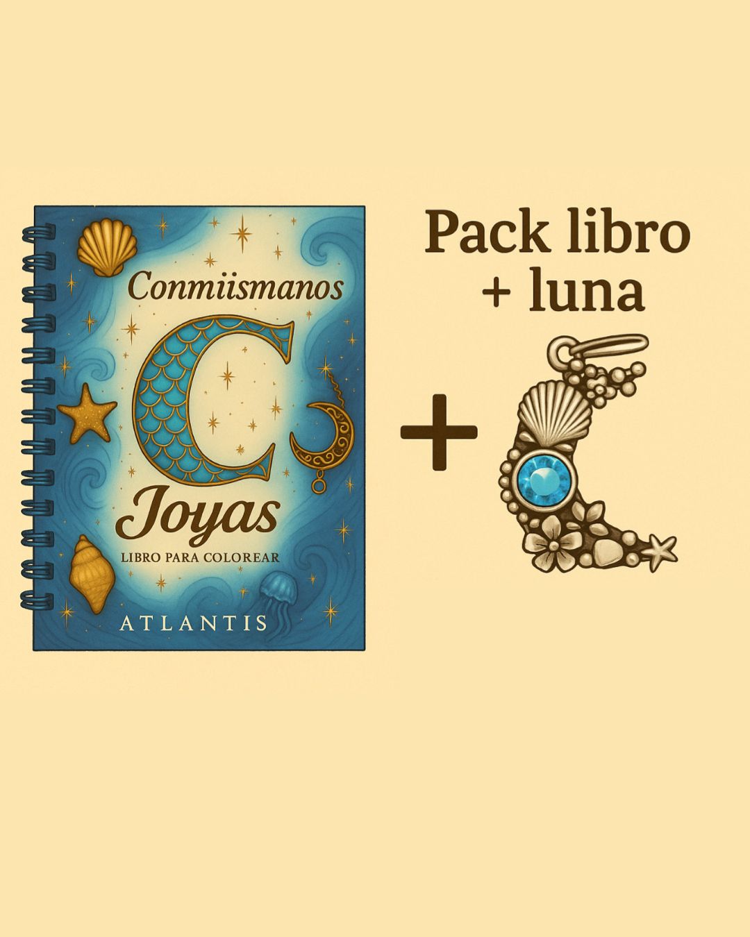 Pack 3: Libro para Colorear "Atlantis" de Conmiismanos + Luna di Atlantis