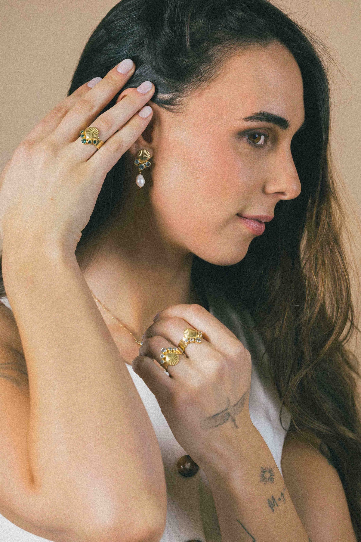 AROS CONMIISANKA GOLD DE TOPACIO CELESTE