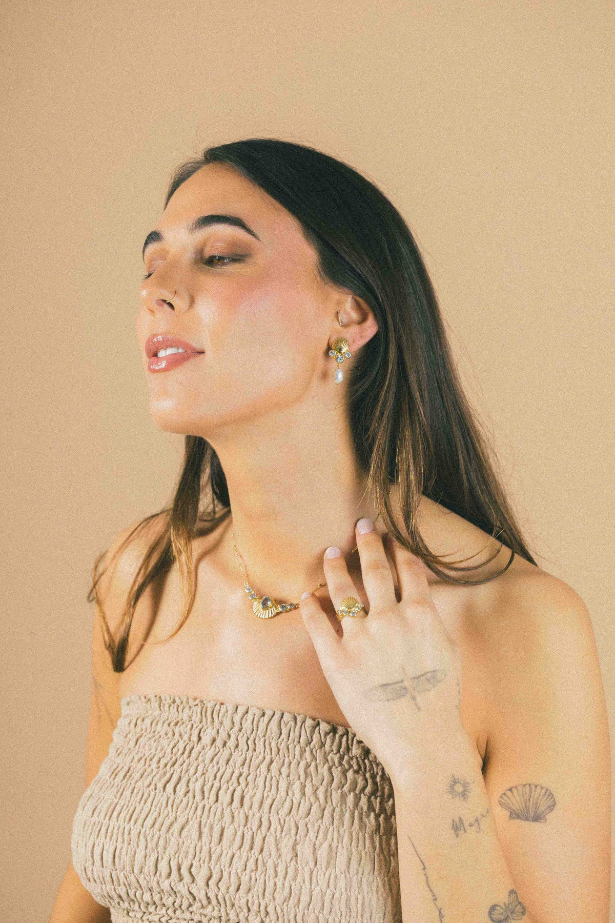 AROS CONMIISANKA GOLD DE TOPACIO CELESTE