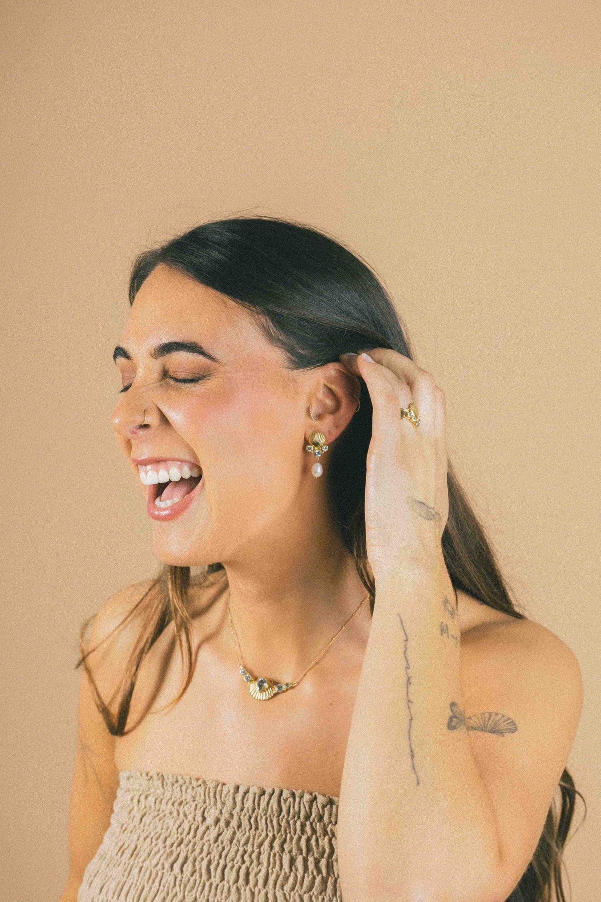 AROS CONMIISANKA GOLD DE TOPACIO CELESTE