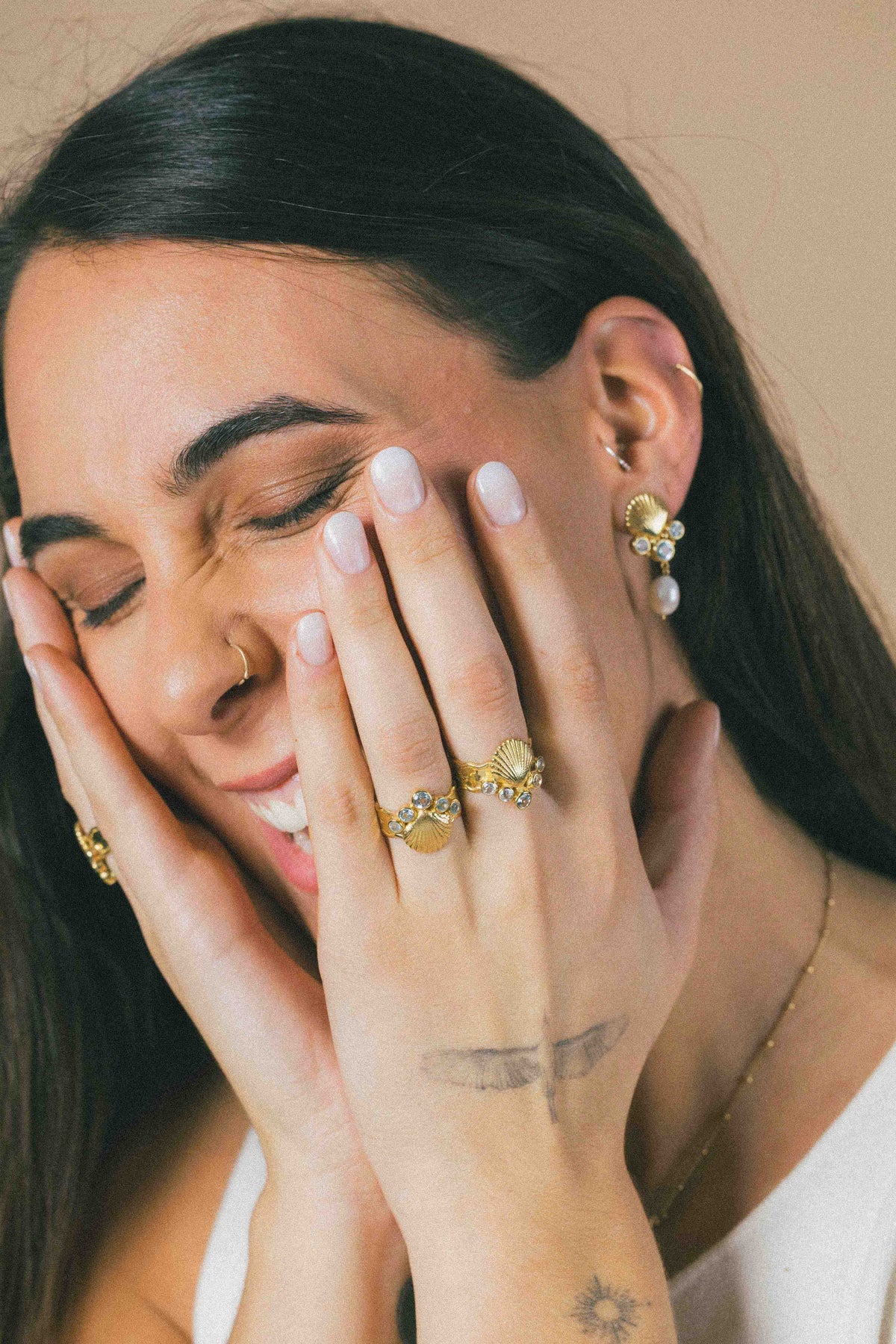 ANILLO CONMIISANKA GOLD DE TOPACIO CELESTE