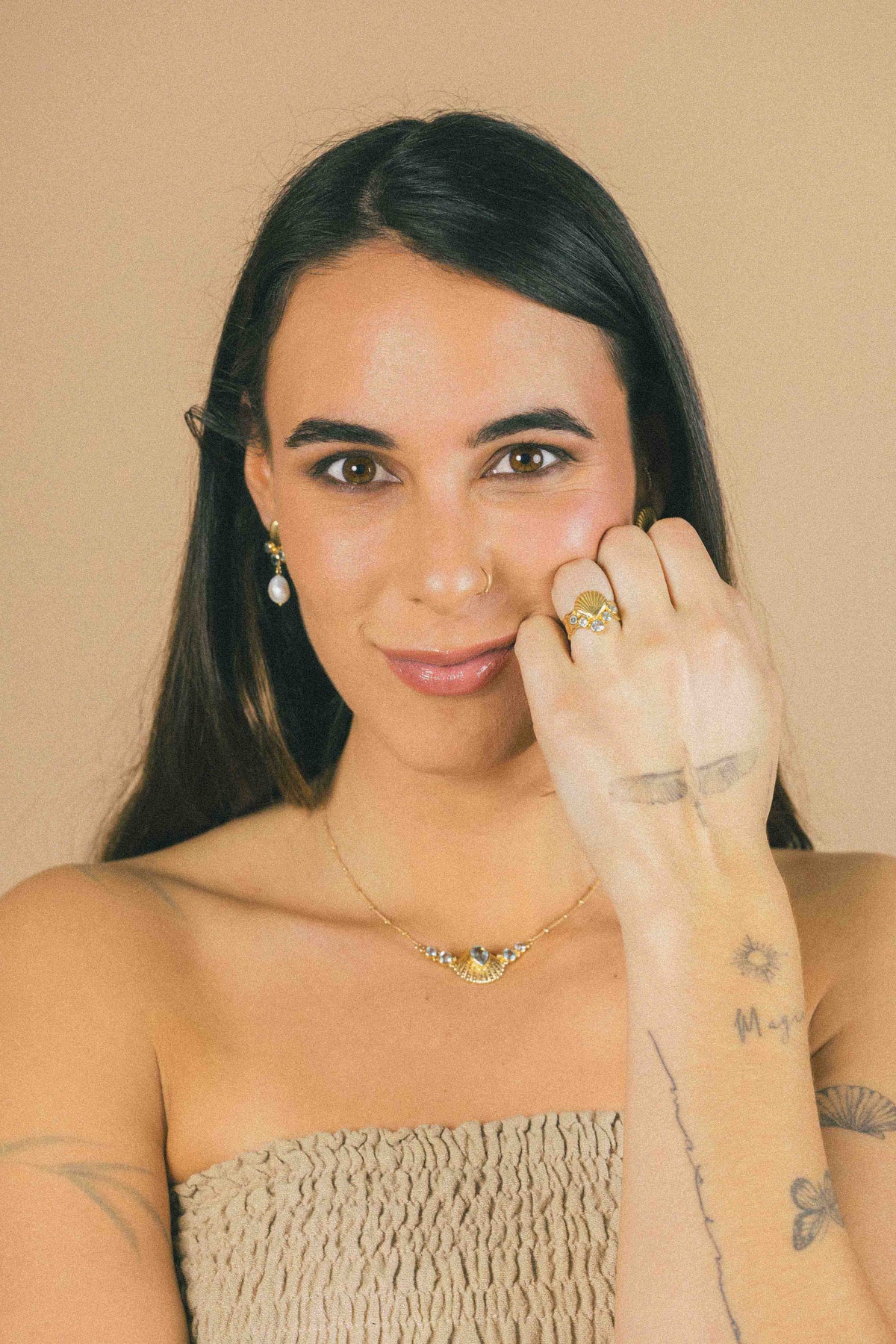 ANILLO CONMIISANKA GOLD DE TOPACIO CELESTE