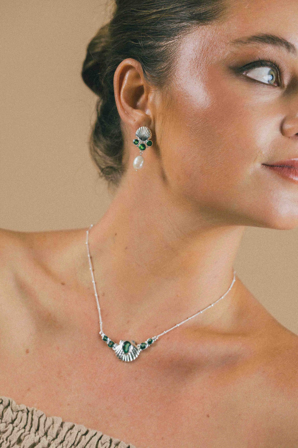 COLLAR CONMIISANKA DE PLATA DE CUARZO VERDE