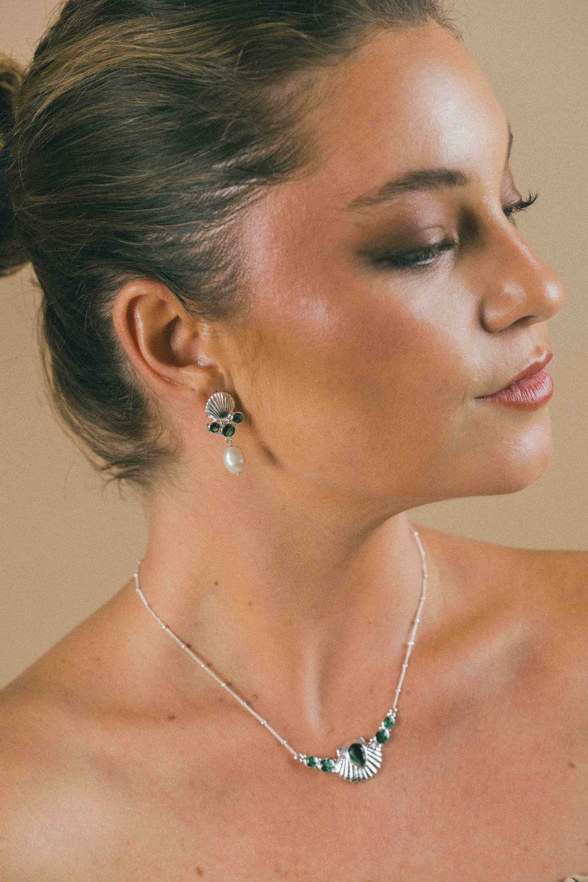 COLLAR CONMIISANKA DE PLATA DE CUARZO VERDE