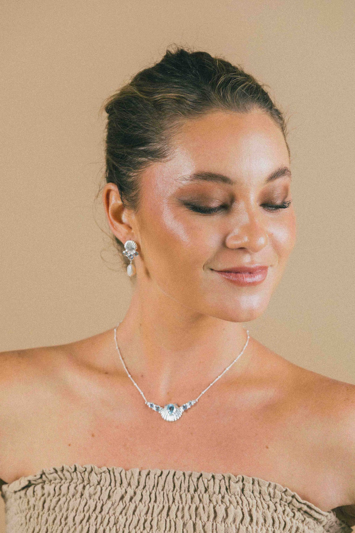 AROS CONMIISANKA DE PLATA DE TOPACIO CELESTE