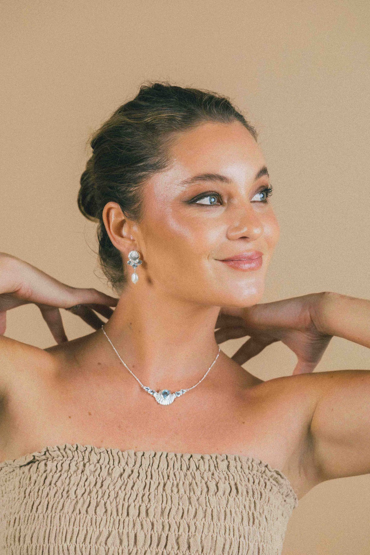 AROS CONMIISANKA DE PLATA DE TOPACIO CELESTE