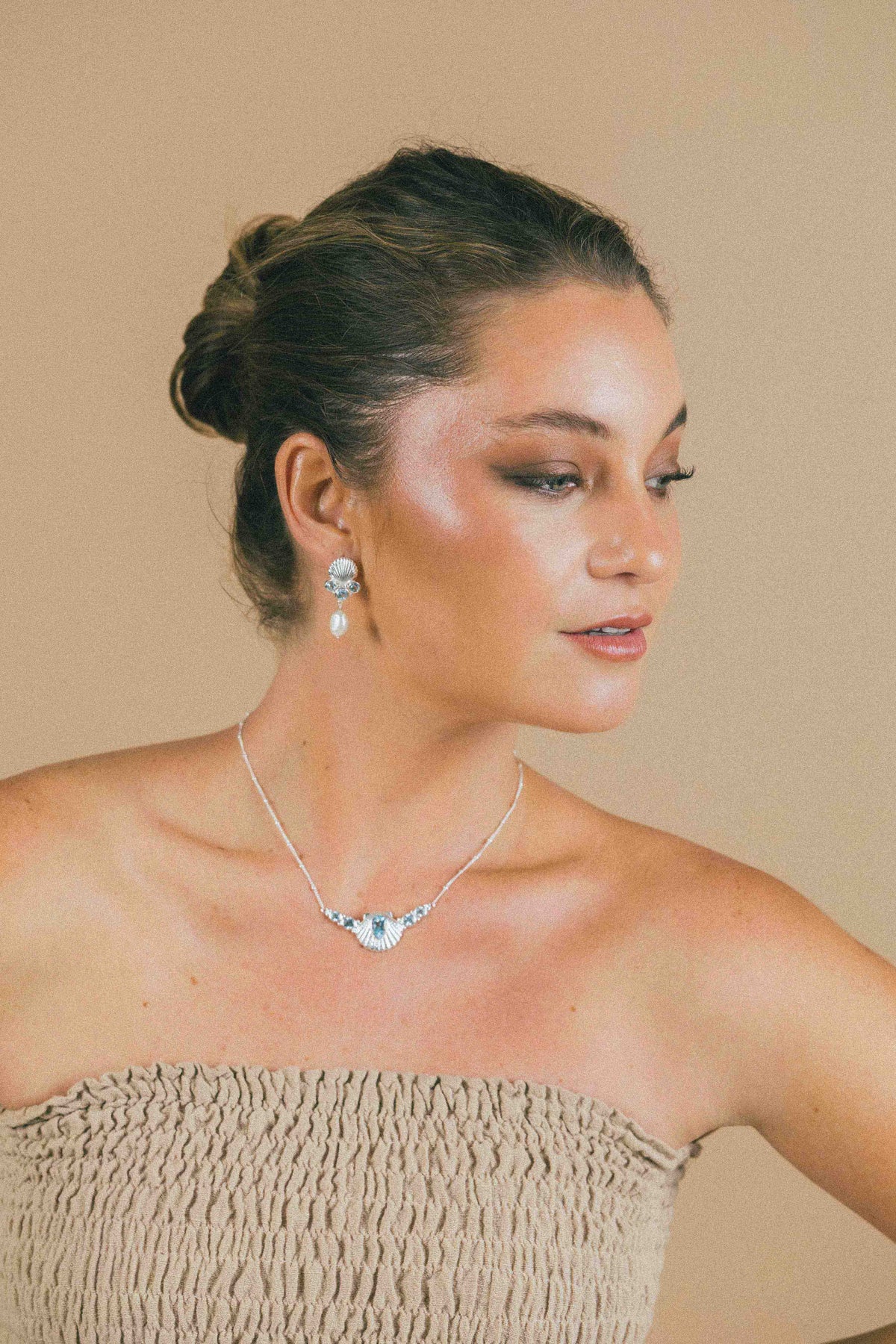 AROS CONMIISANKA DE PLATA DE TOPACIO CELESTE