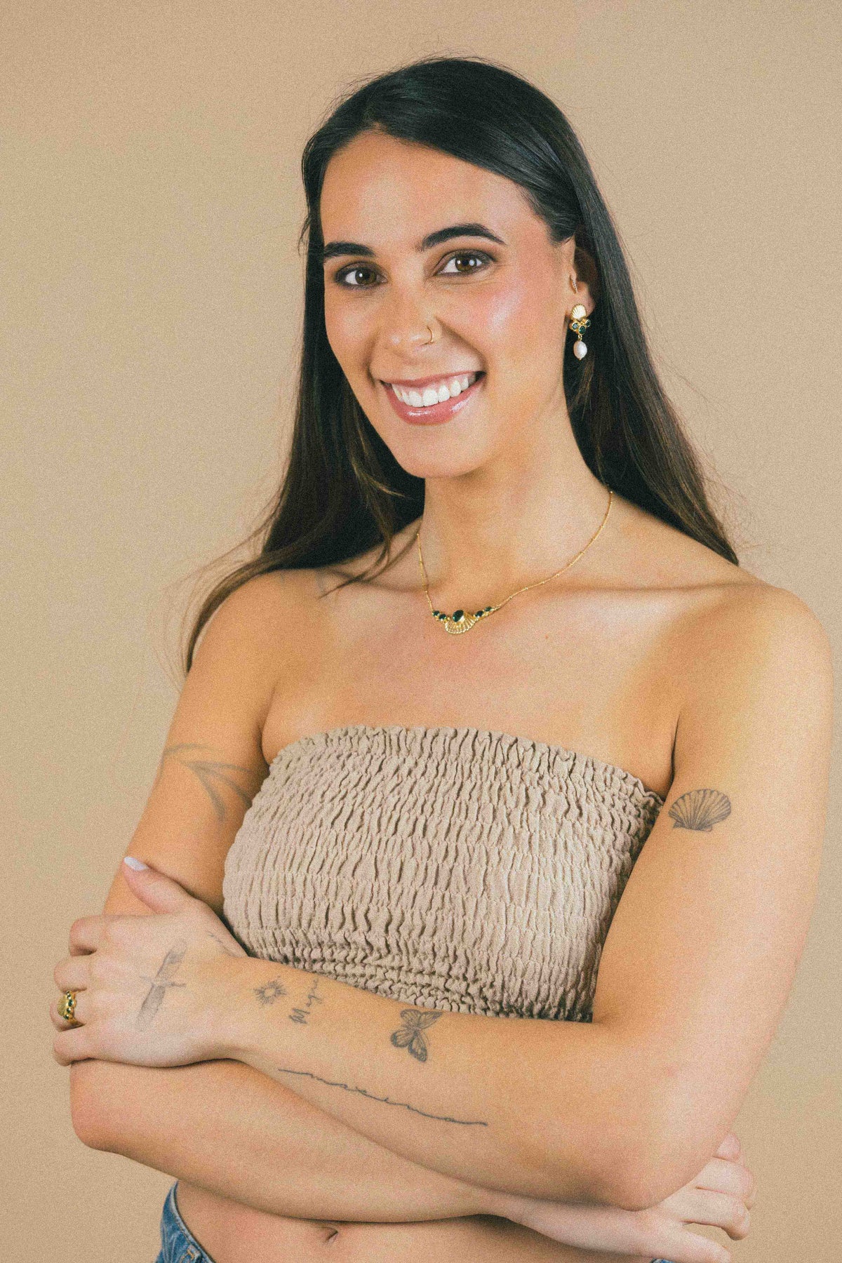 COLLAR CONMIISANKA GOLD DE CUARZO VERDE