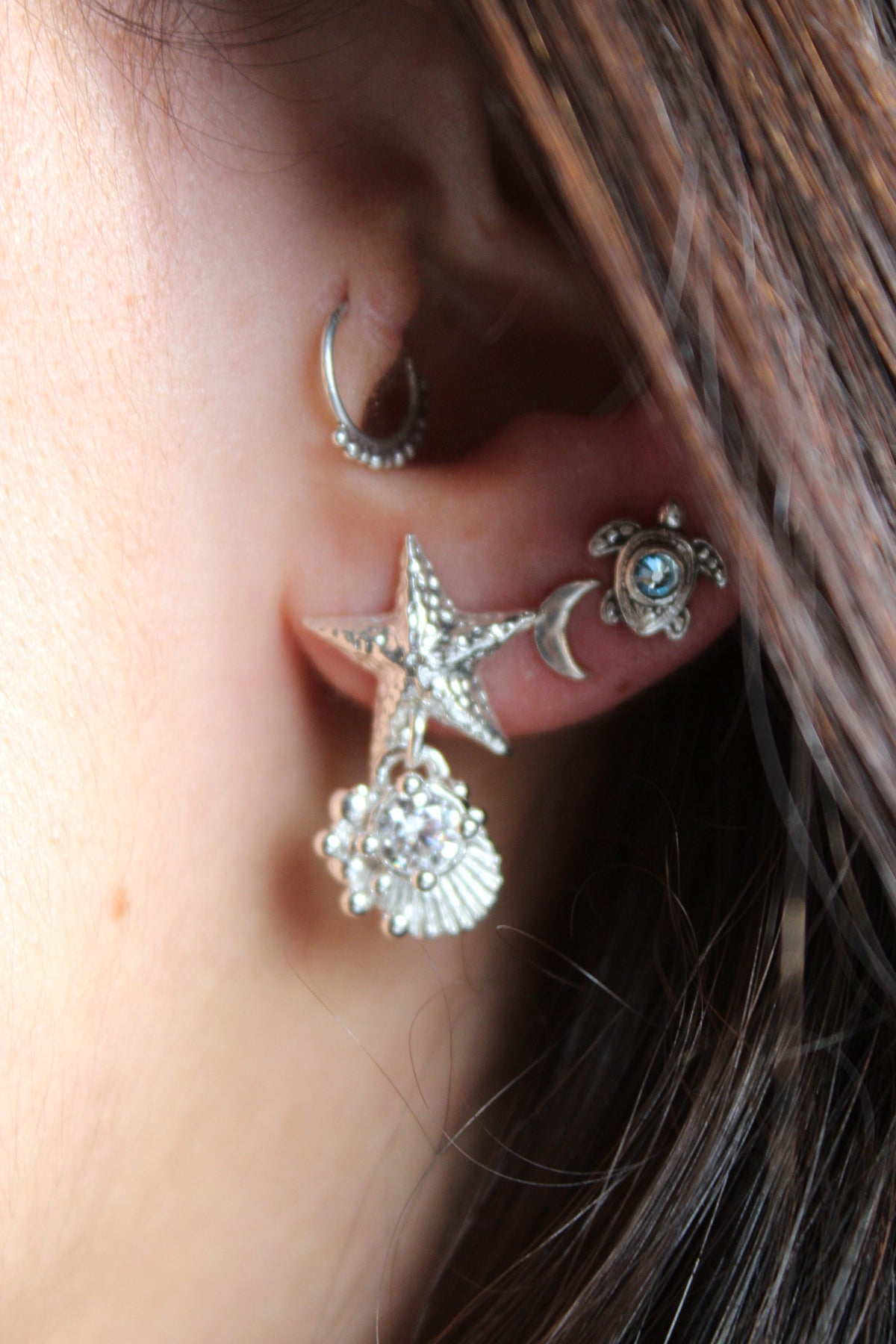 Aros ASTERINA petit cristal blanco