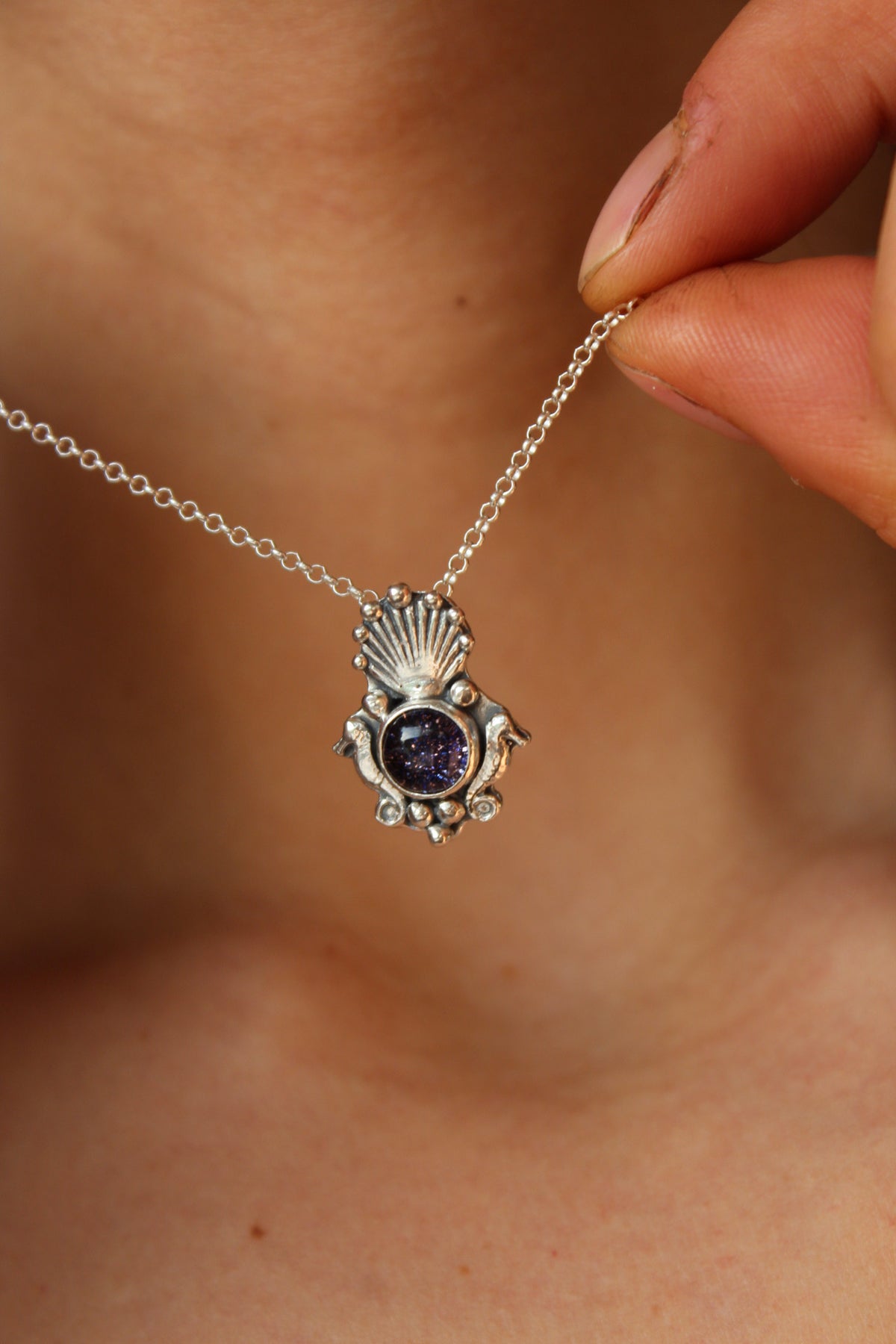 Collar escudo protector goldstone blue