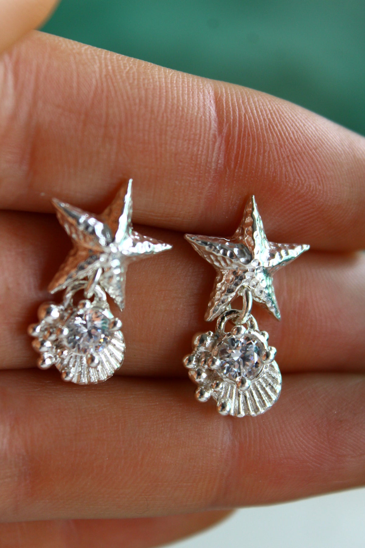 Aros ASTERINA petit cristal blanco