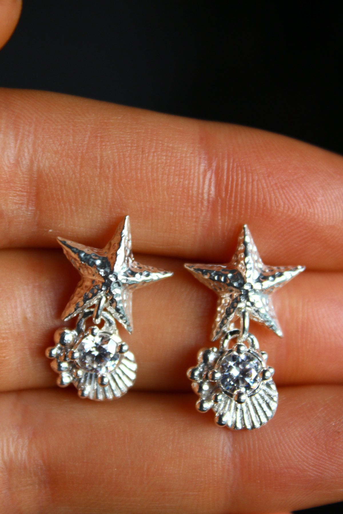 Aros ASTERINA petit cristal blanco