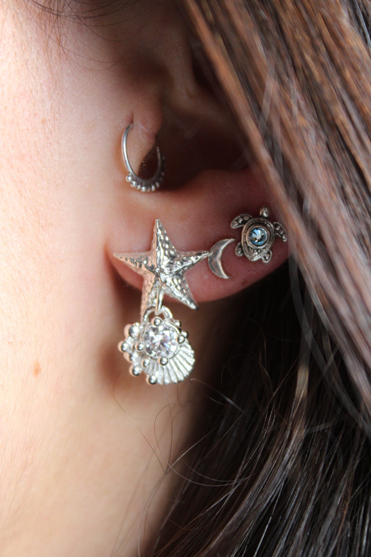 Aros ASTERINA petit cristal blanco