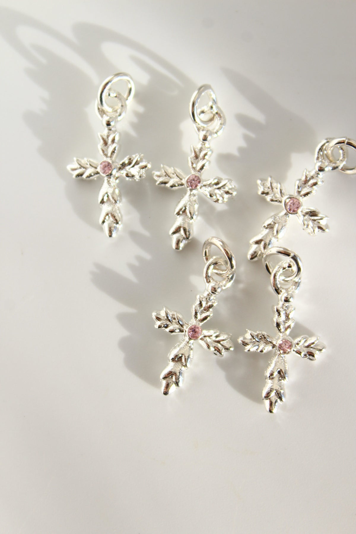 Cruz espiga cristal rose