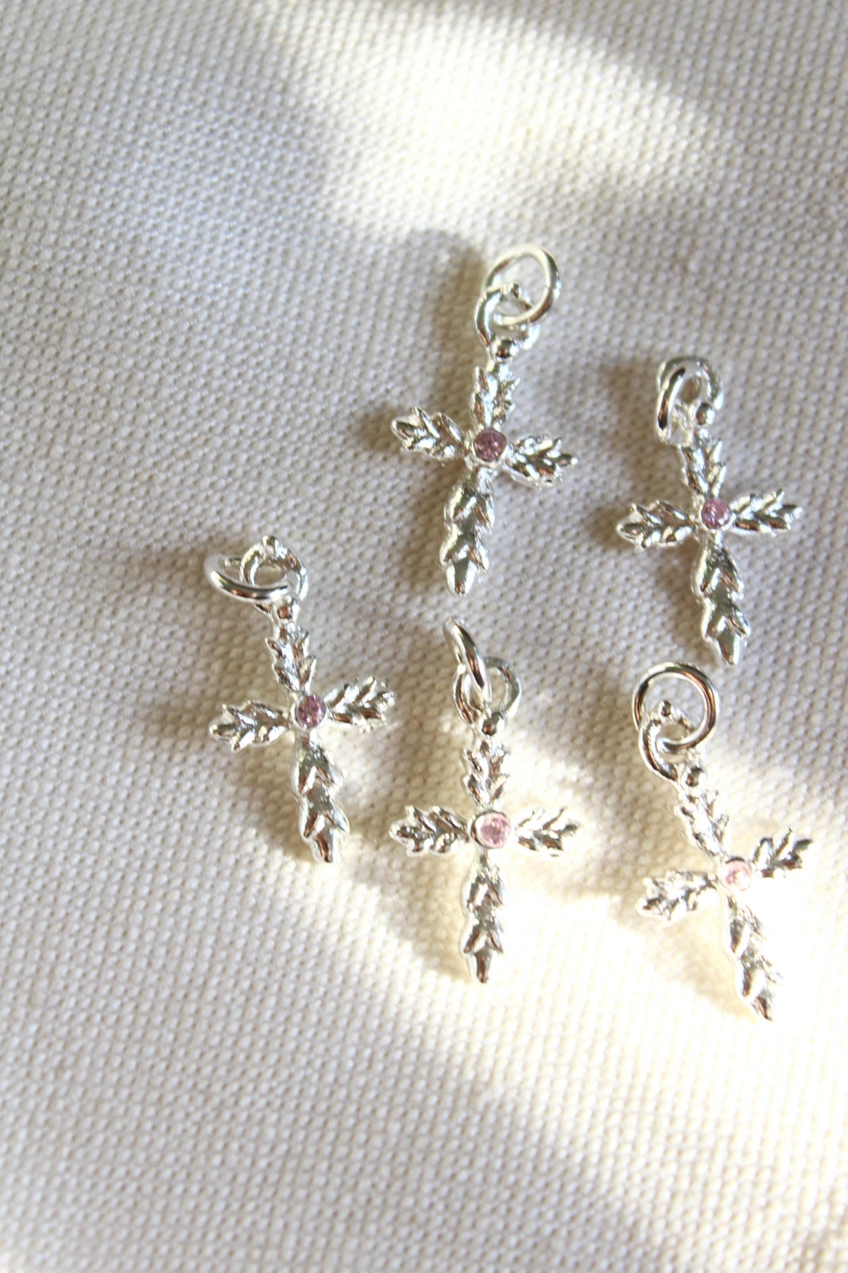 Cruz espiga cristal rose