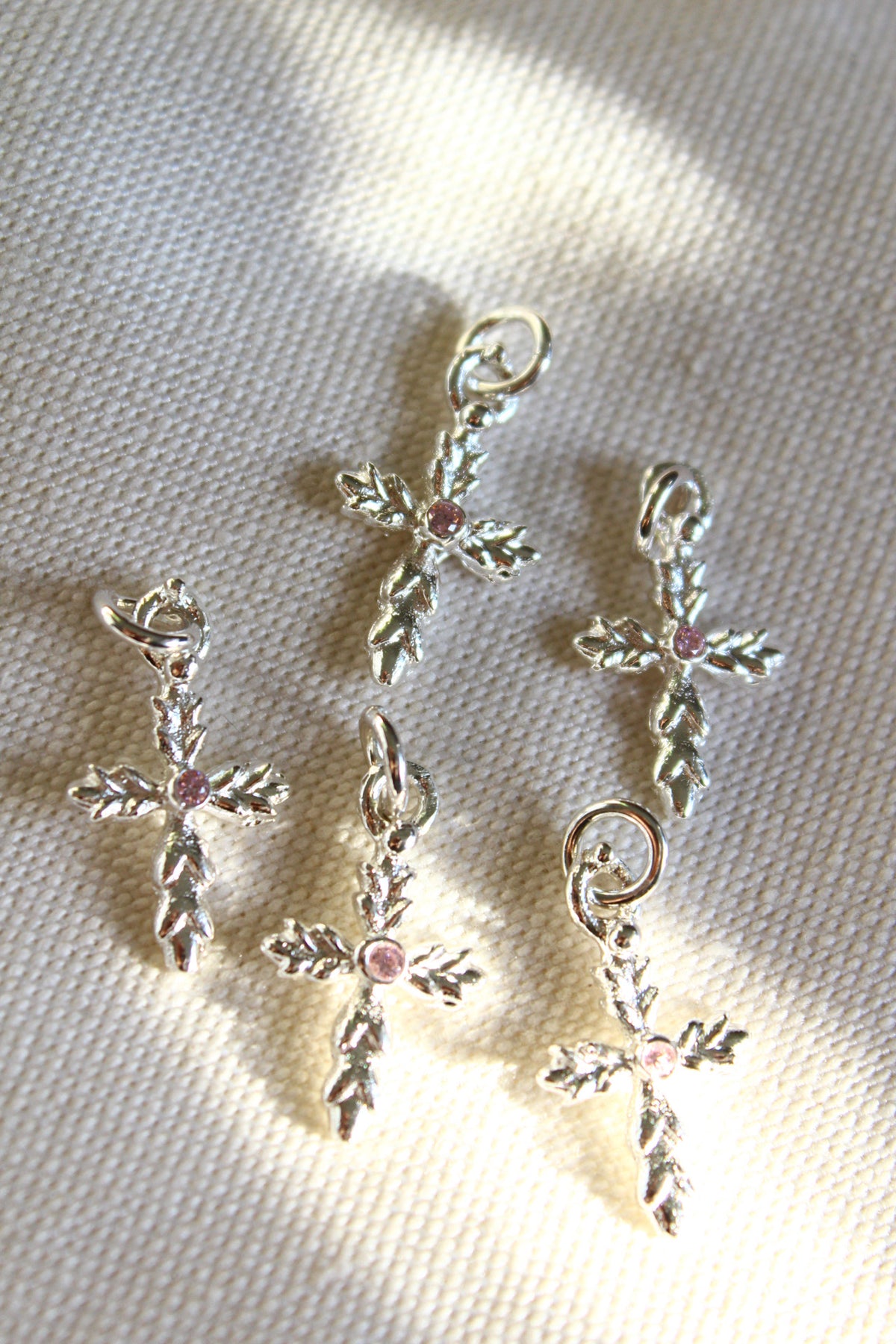 Cruz espiga cristal rose