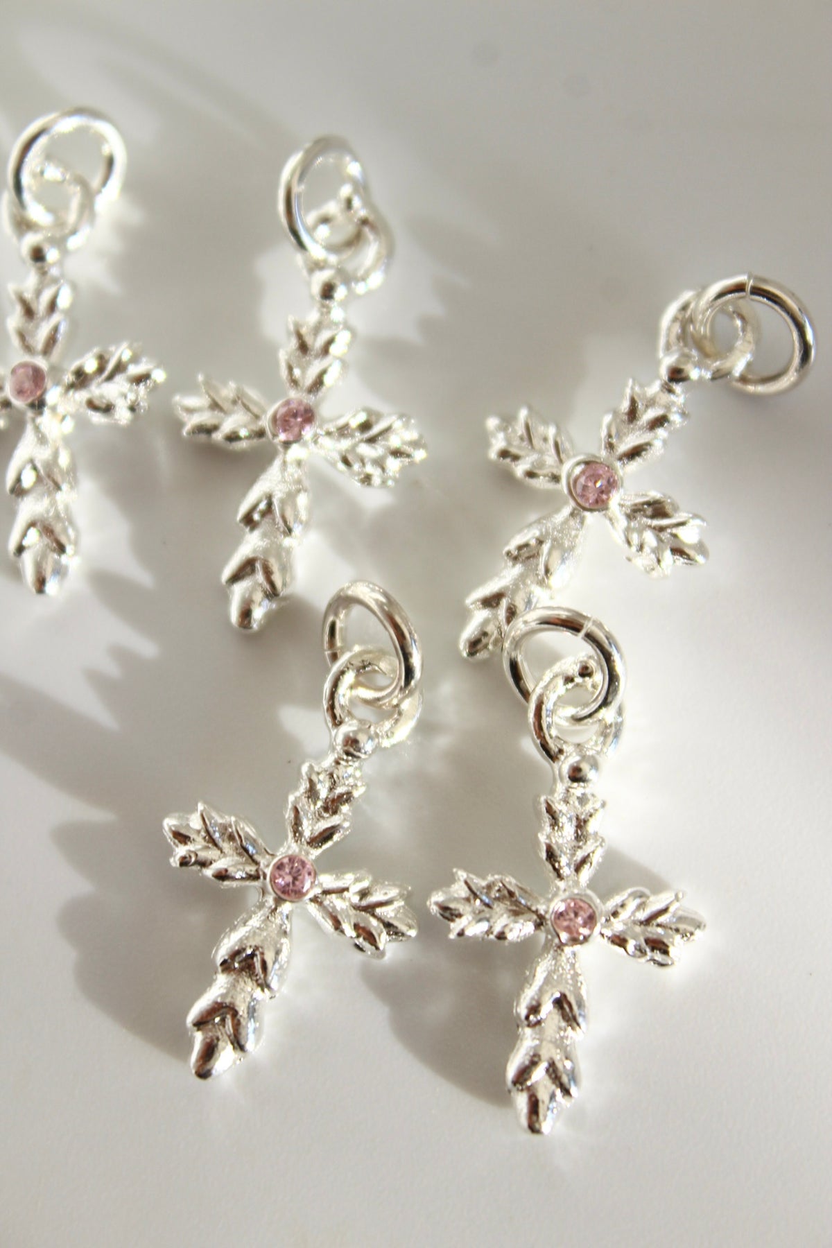 Cruz espiga cristal rose