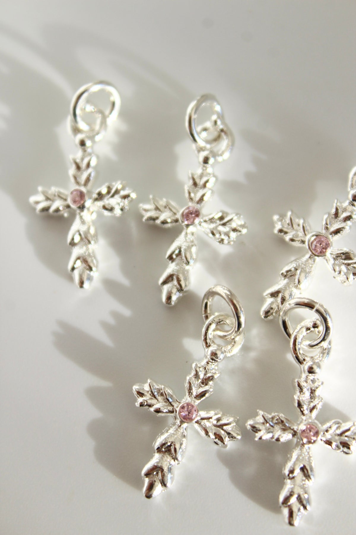 Cruz espiga cristal rose