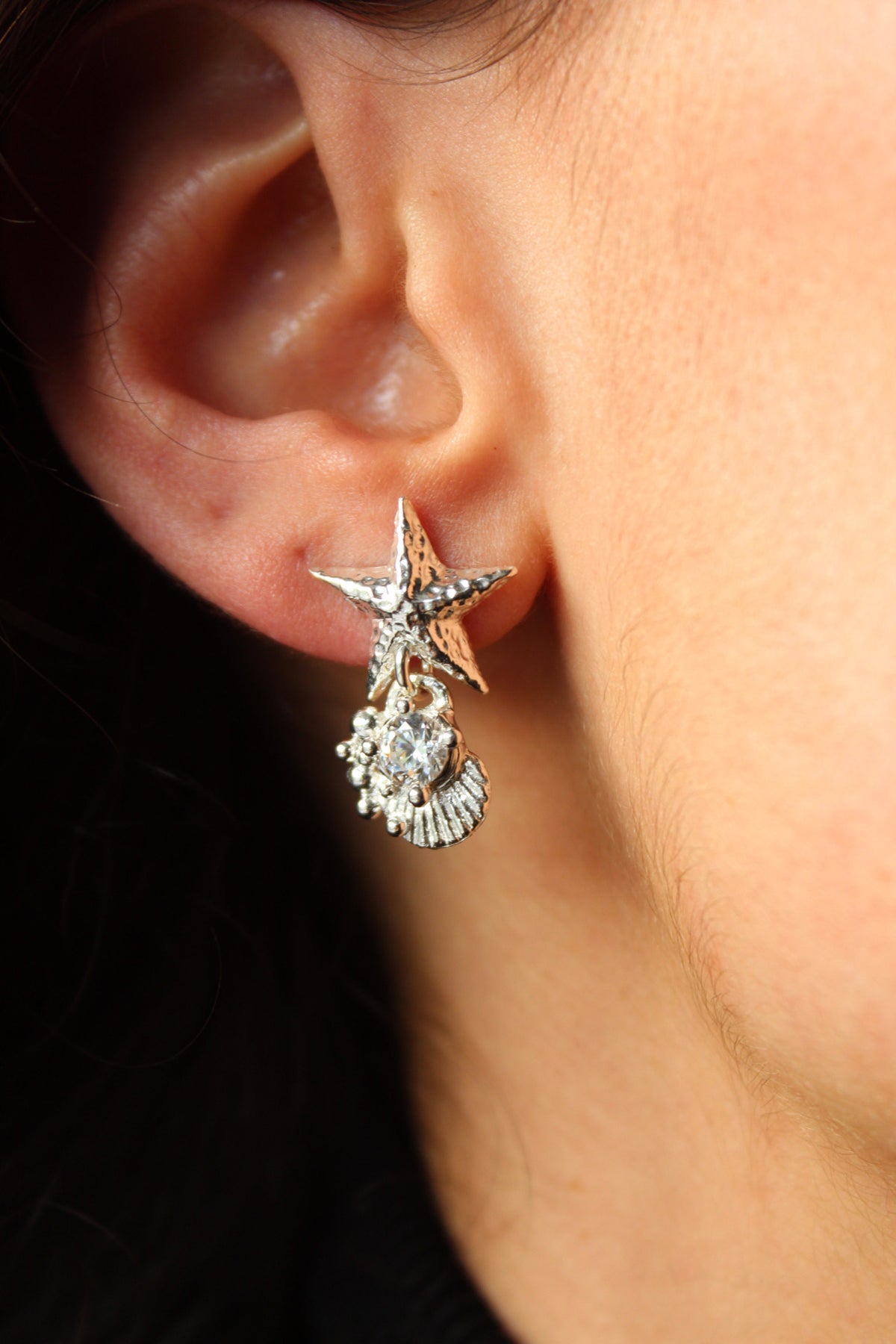 Aros ASTERINA petit cristal blanco