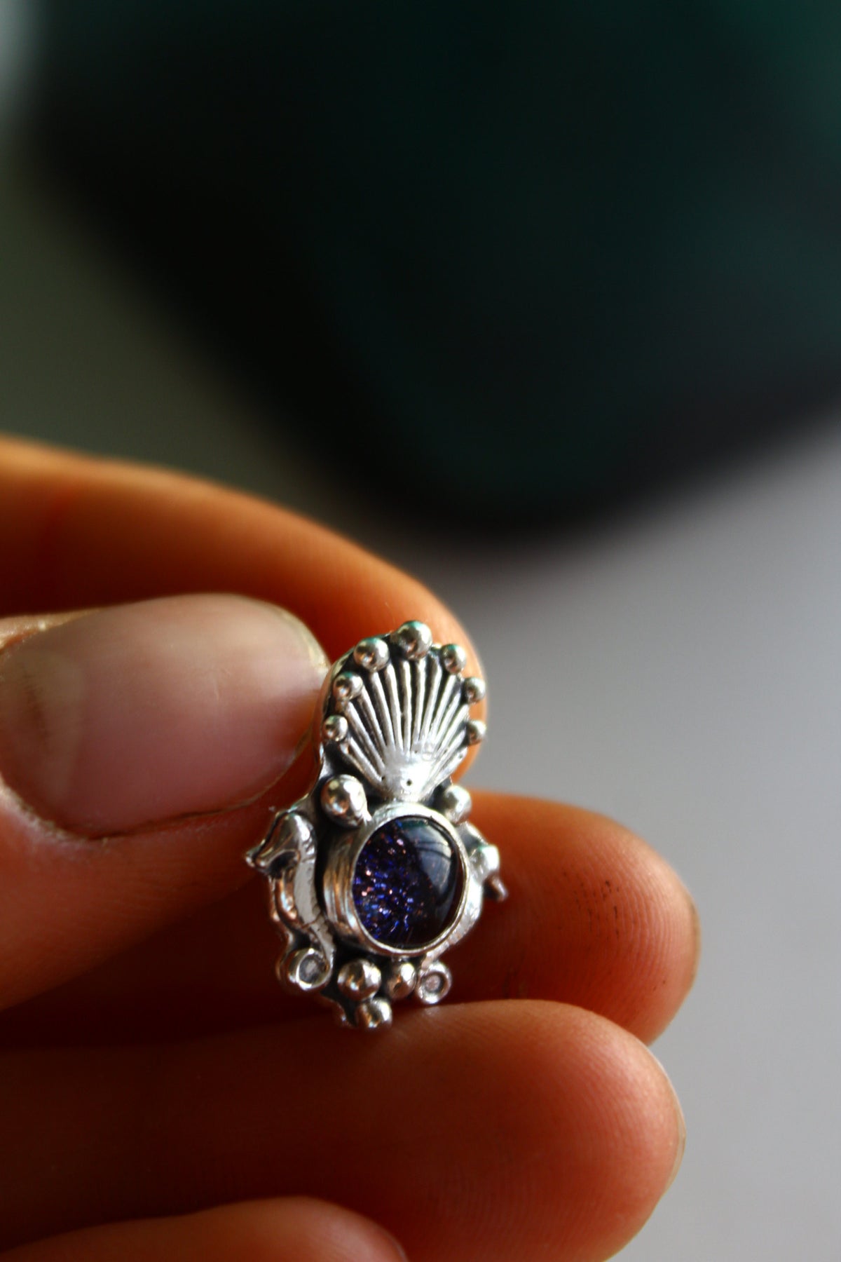 Collar escudo protector goldstone blue