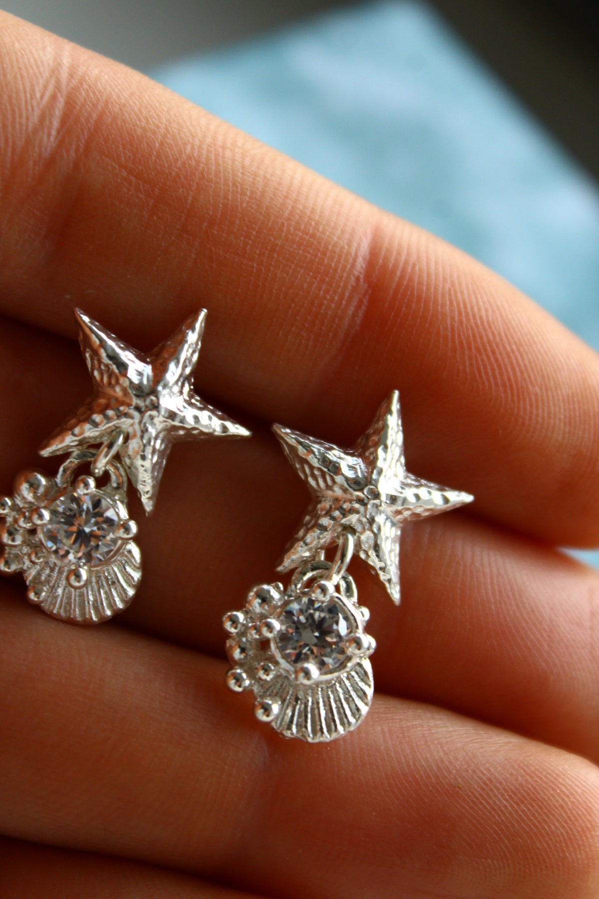 Aros ASTERINA petit cristal blanco