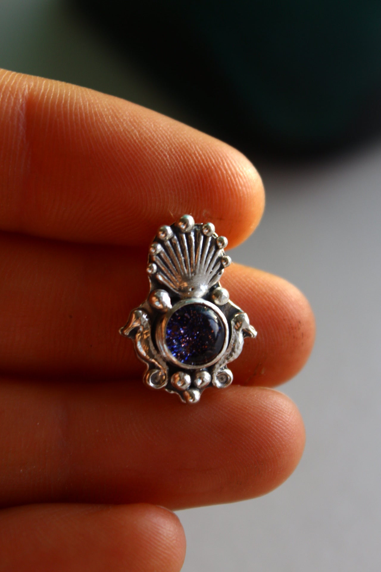 Collar escudo protector goldstone blue