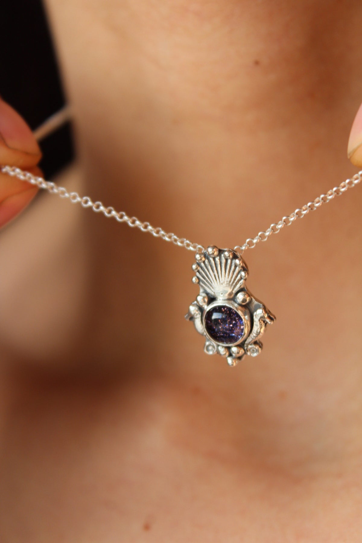 Collar escudo protector goldstone blue