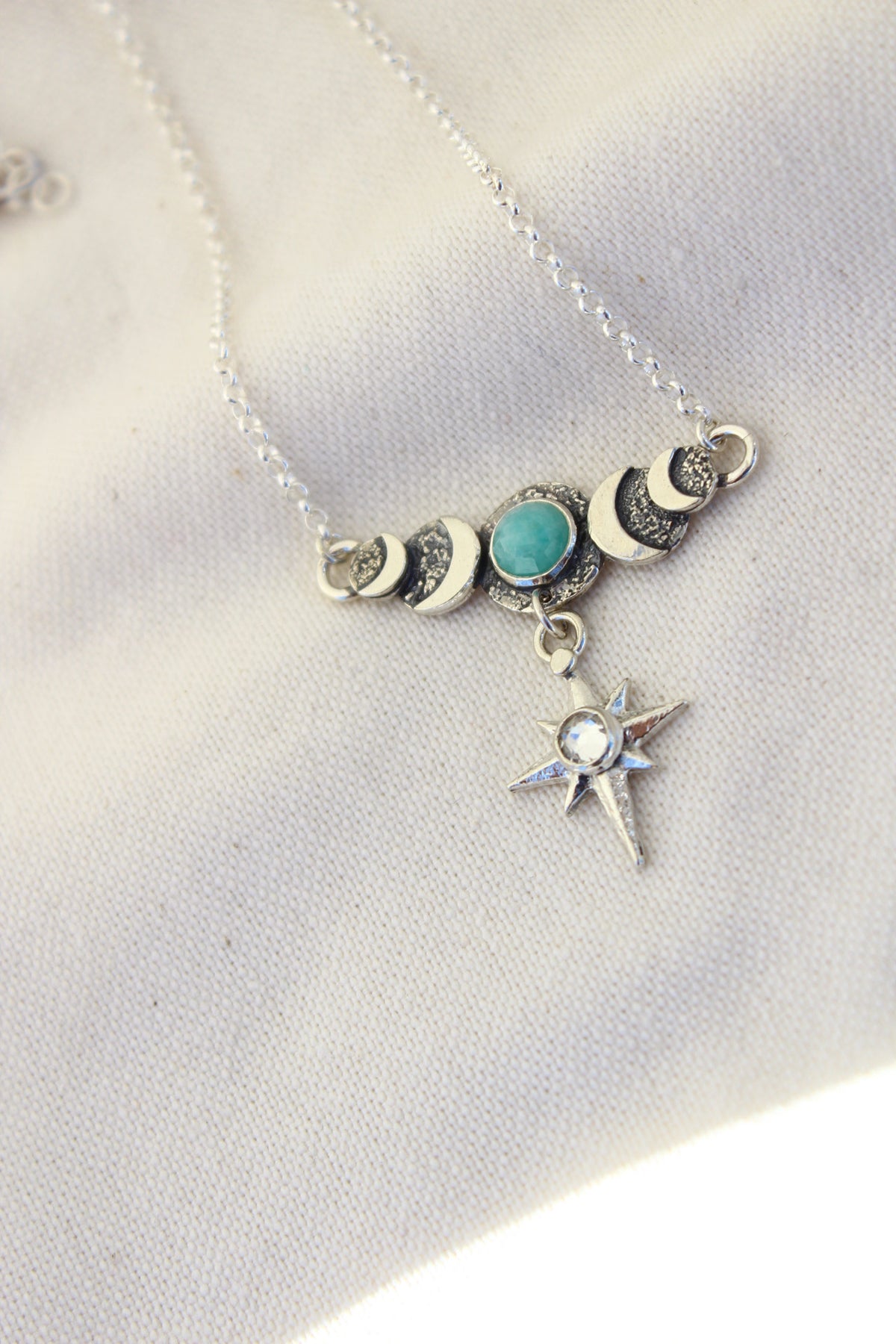 Collar ciclos Amazonita con lucero